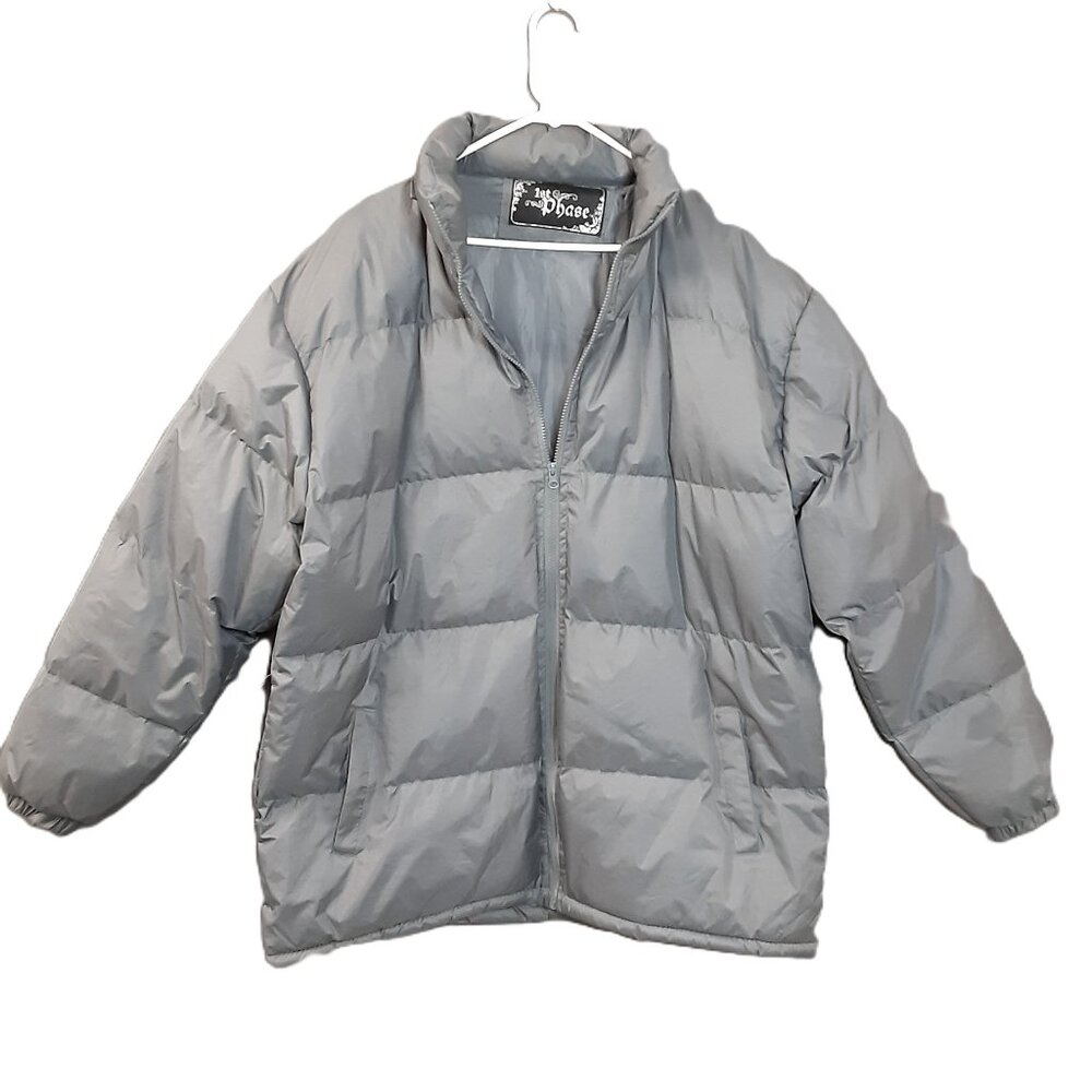 1st Phase Woman's Puffer Jacket Size 2XL, Gray, Pockets. Faint spots
